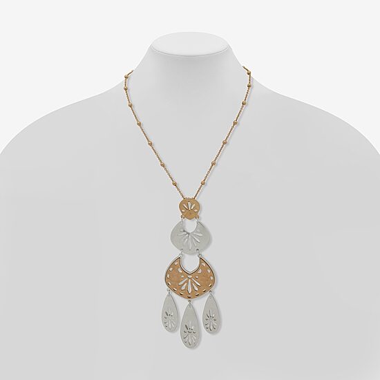 A.N.A Two Tone Womens 30 Inch Pendant Necklace