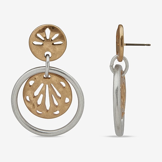 A.N.A Two Tone Womens Drop Earrings