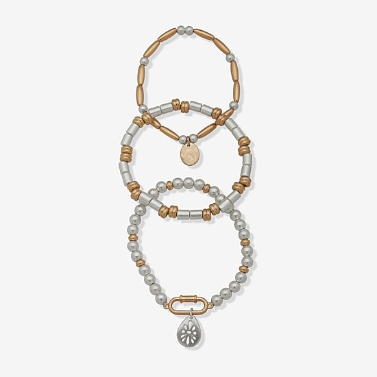 A.N.A Two Tone Womens Stretch Bracelet