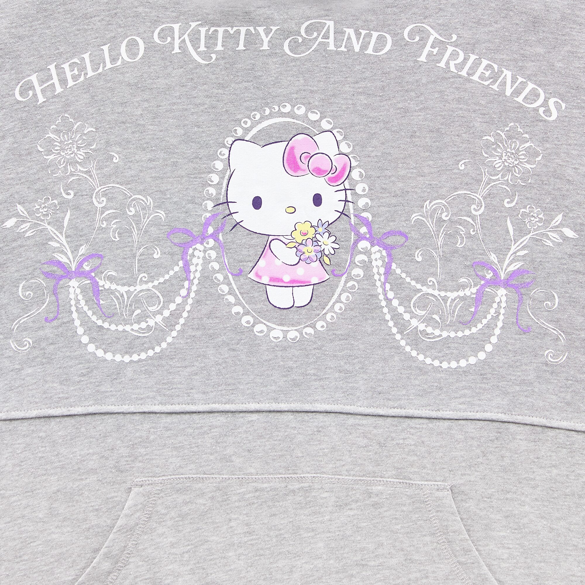 Womens Juniors Long Sleeve Hello Kitty Fleece Hoodie