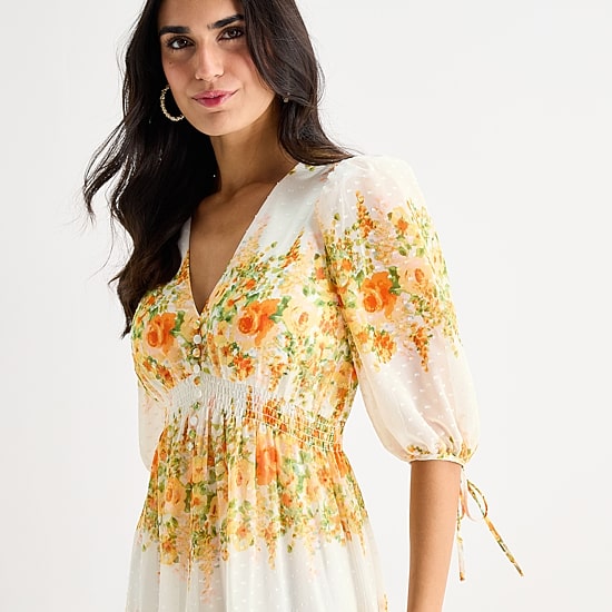 Melonie T Womens V Neck Elbow Sleeve Maxi Dress