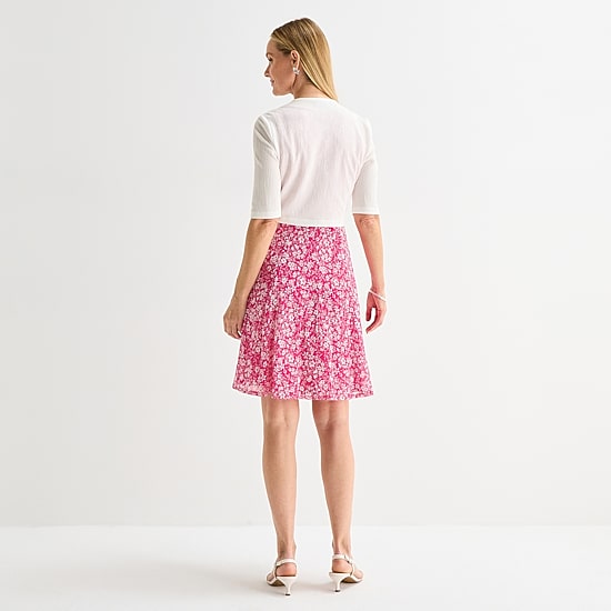 Perceptions Womens Floral Jacket Dress