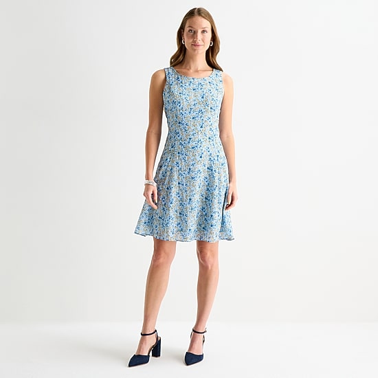 Perceptions Womens Embroidered Floral Jacket Dress