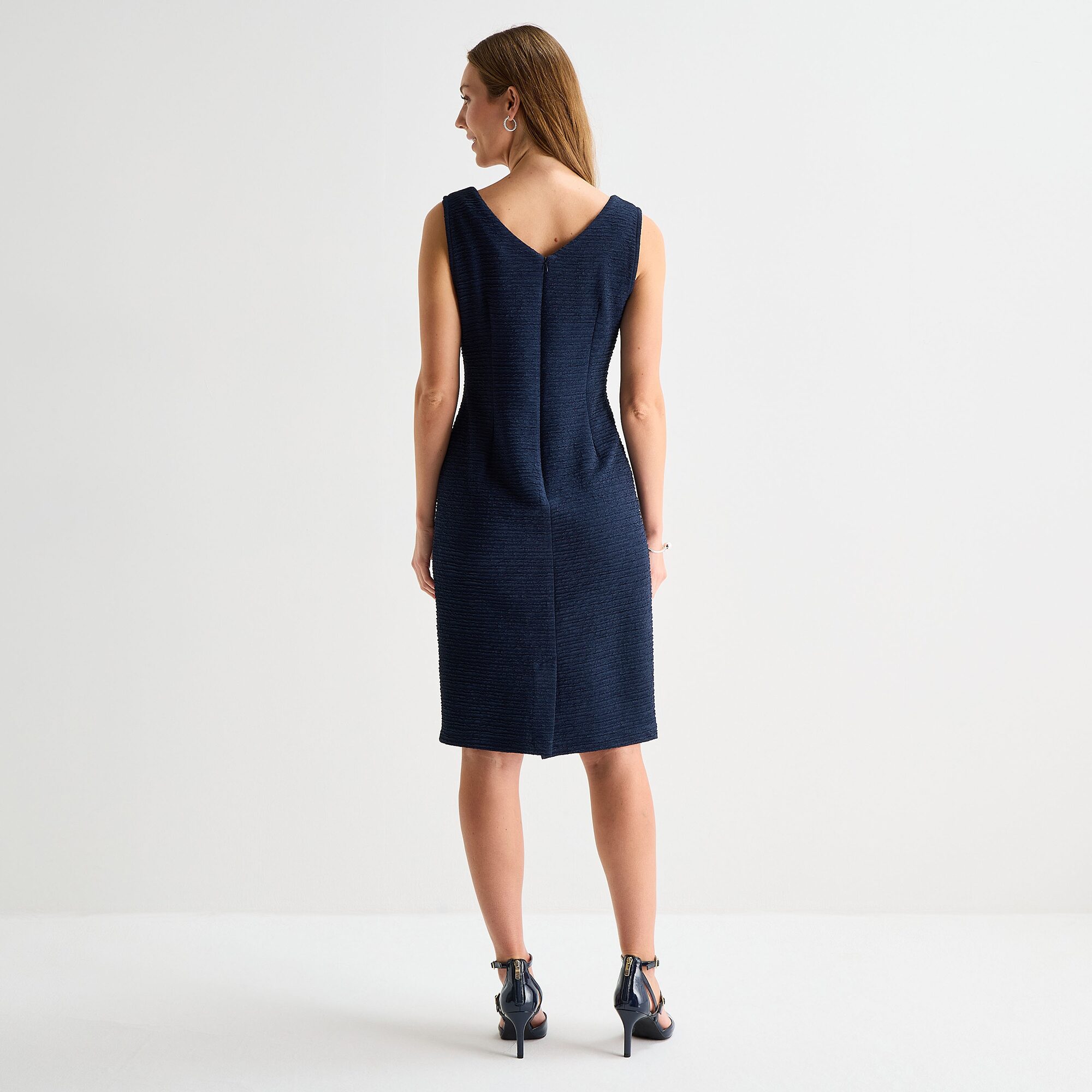 Maya Brooke Womens Fitted Pearl Trim Jacket Dress
