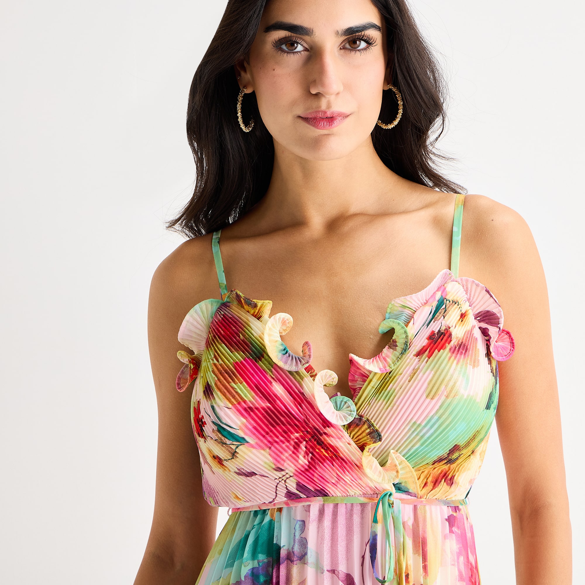 Melonie T Womens V Neck Sleeveless Floral Evening Gown