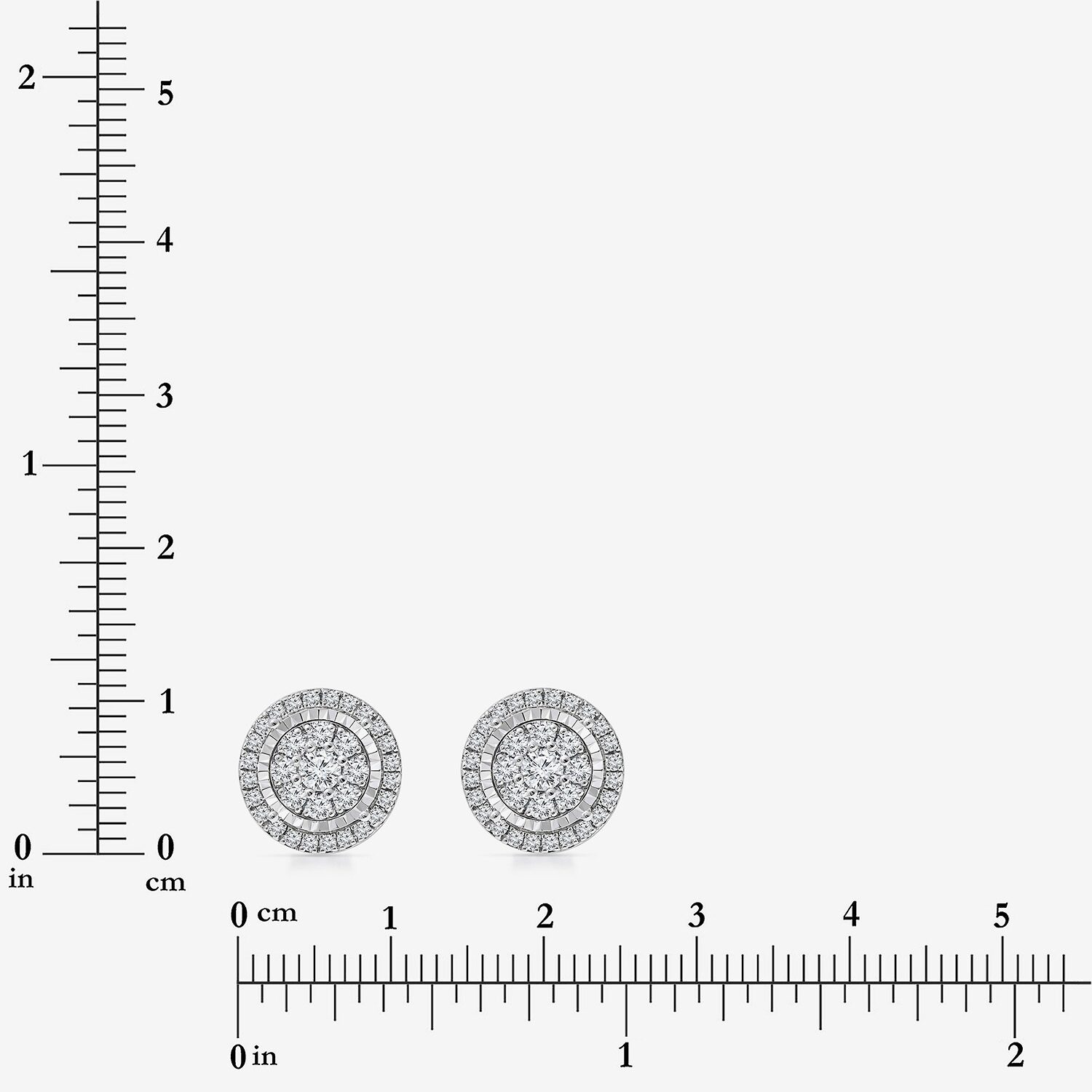Diamond Blossom (I-J / I3) 1 CT. T.W. Natural White Diamond 10K Gold Round Stud Earrings