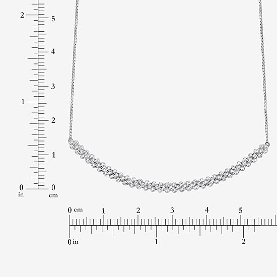 (I-J / I2-I3) Womens 1 CT. T.W. Natural White Diamond 10K Gold Curved 18 Inch Pendant Necklace