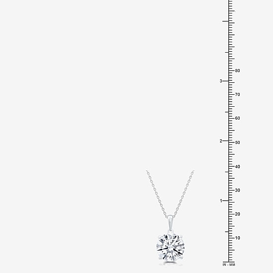 (F/Vs1) Womens 5 CT. T.W. Lab Grown White Diamond 14K Gold Round 18 Inch Pendant Necklace