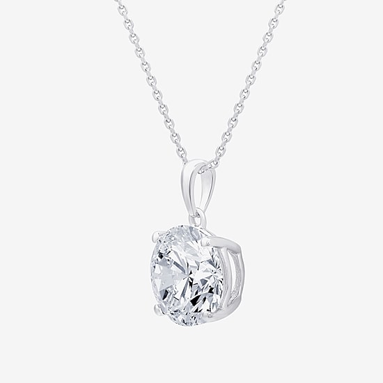 (F/Vs1) Womens 5 CT. T.W. Lab Grown White Diamond 14K Gold Round 18 Inch Pendant Necklace