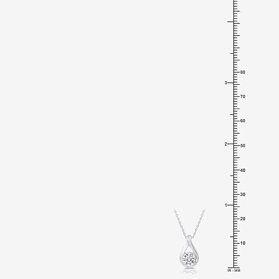 ( G/SI1-SI2) 1/2 CT. Lab-Grown Diamond Sterling Silver or 14K Gold over Silver 18 Inch Pendant Necklace