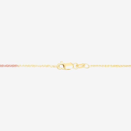 Made in Italy Womens 14K Tri-Color Gold 18 Inch Link Chain Necklace