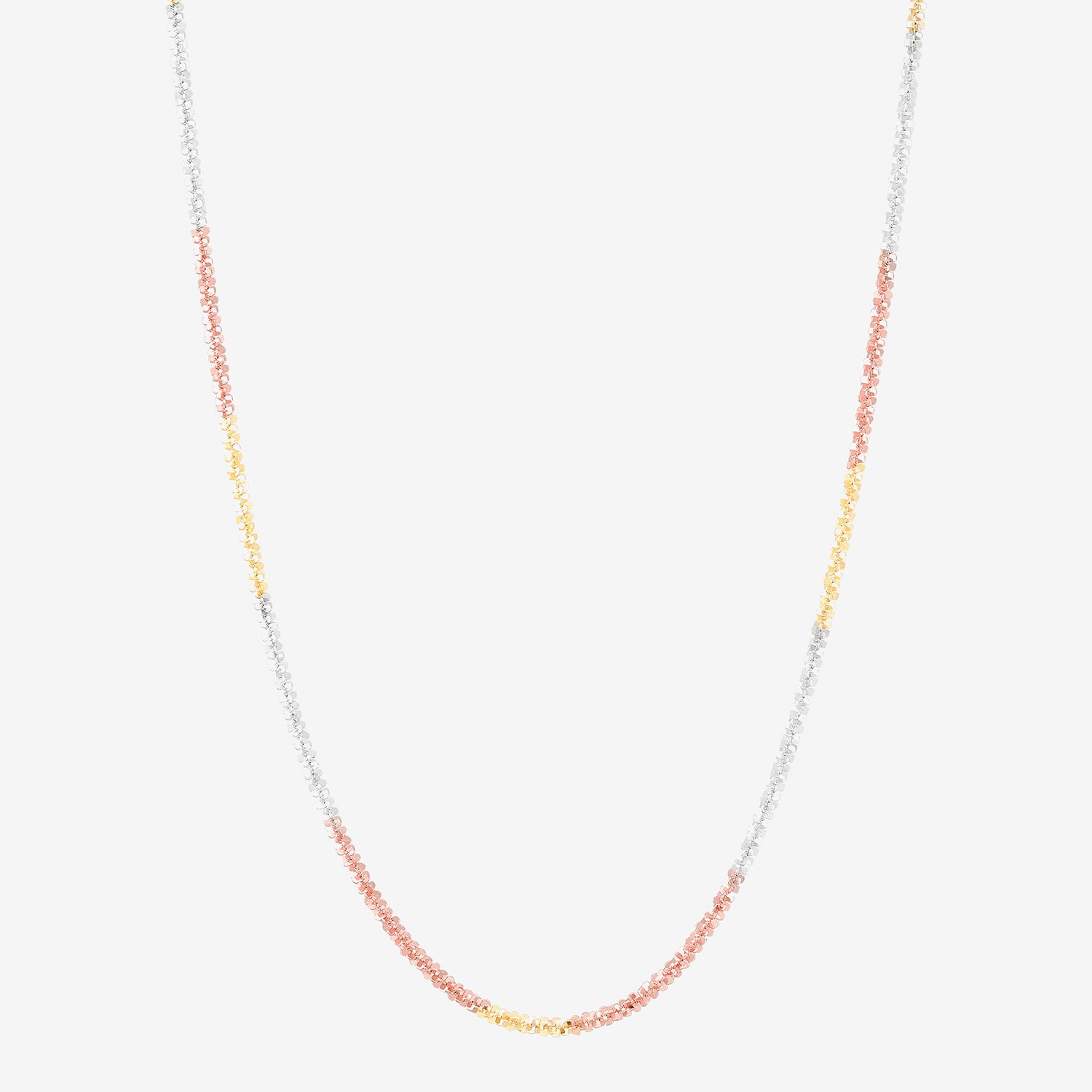 Made in Italy Womens 14K Tri-Color Gold 18 Inch Link Chain Necklace