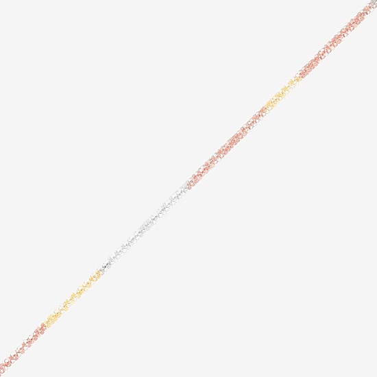 Made in Italy Womens 14K Tri-Color Gold 18 Inch Link Chain Necklace