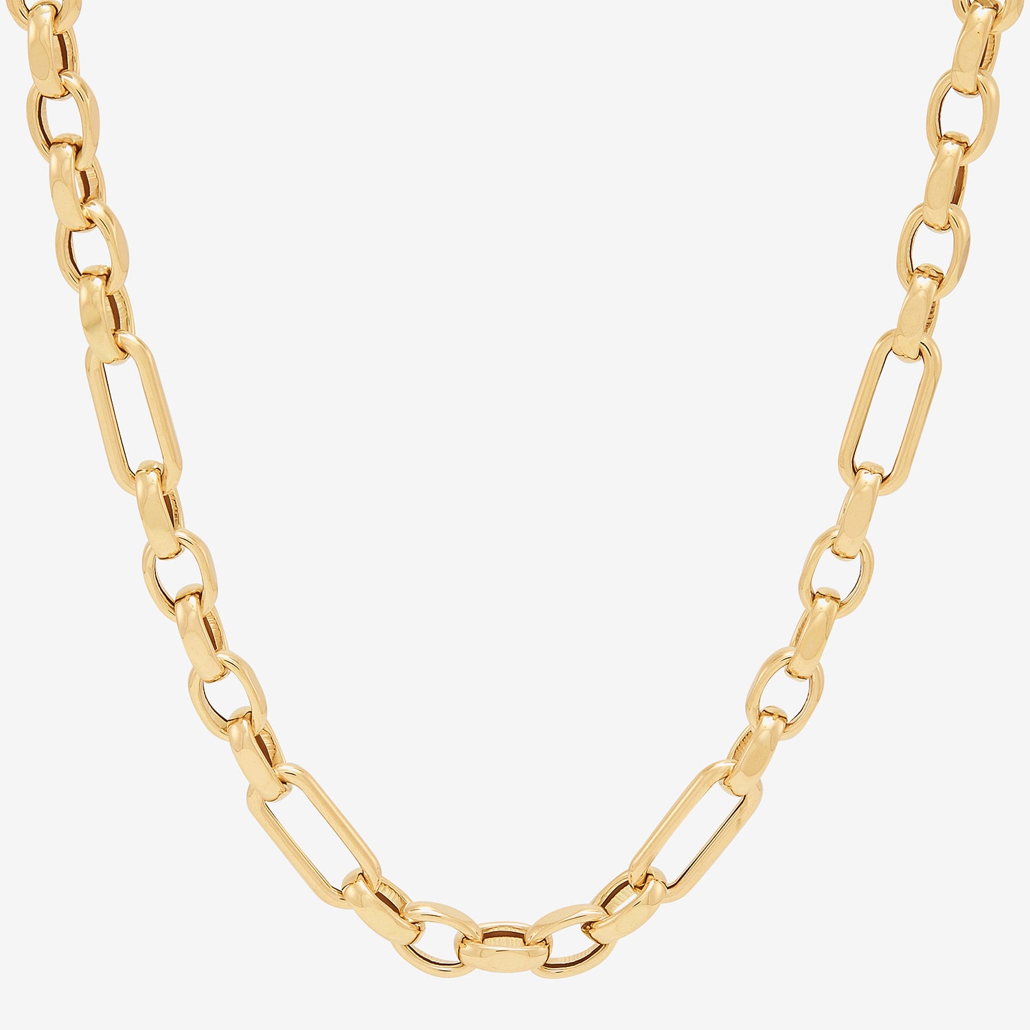 Made in Italy Womens 14K Gold 18 Inch Link Chain Necklace