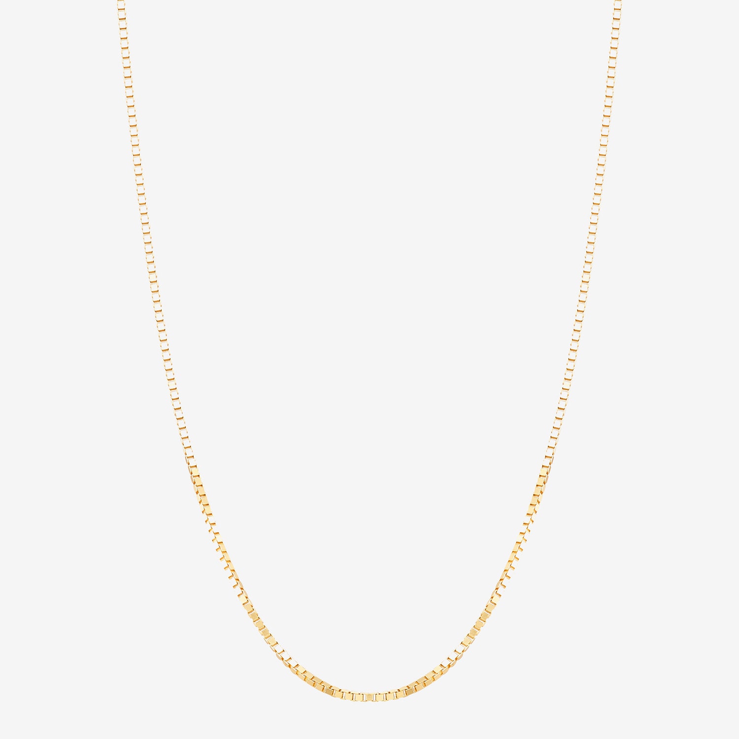 Made Italy Womens 14K Gold 22 Inch Box Chain Necklace