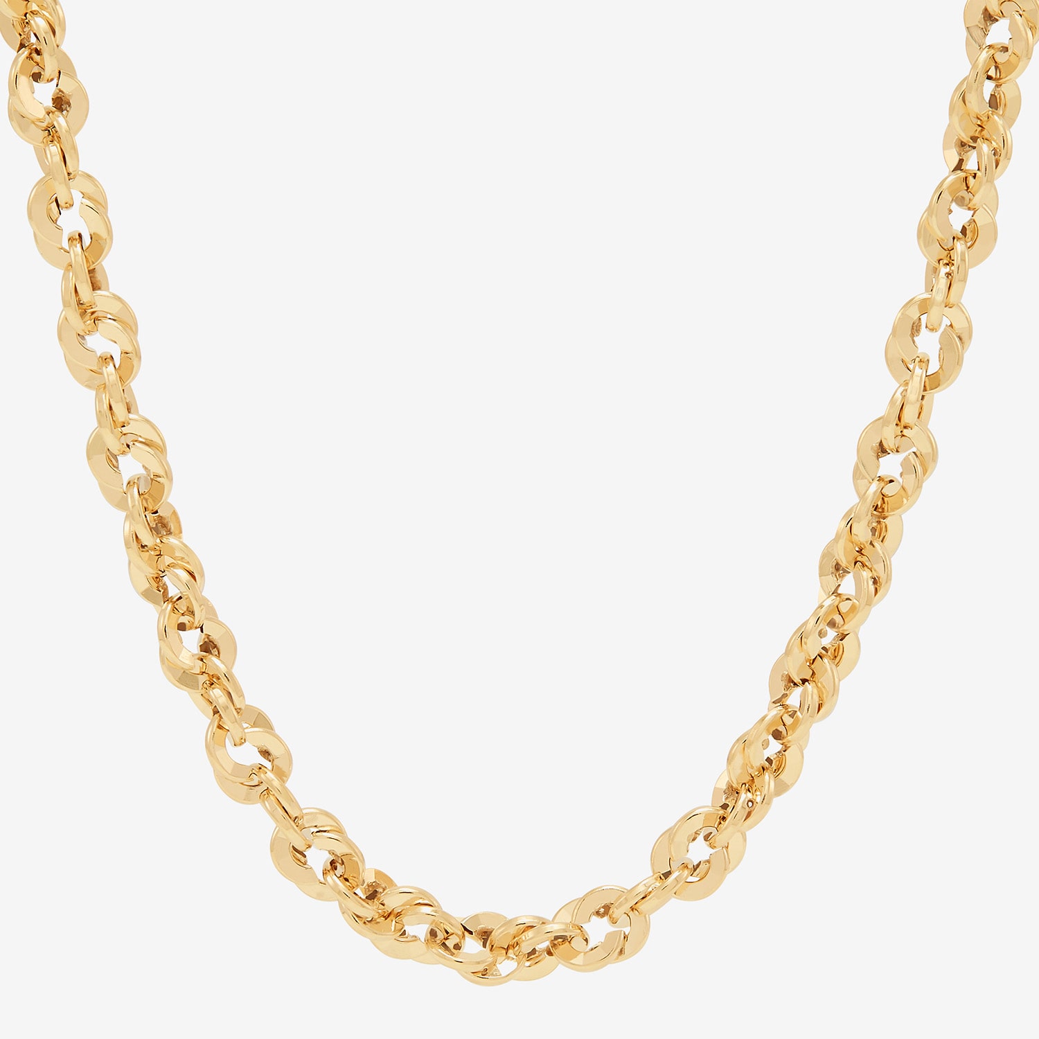 Womens 14K Gold 18 Inch Singapore Chain Necklace