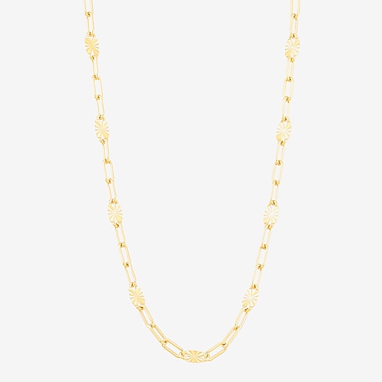 Made in Italy Womens 14K Gold 18 Inch Paperclip Chain Necklace