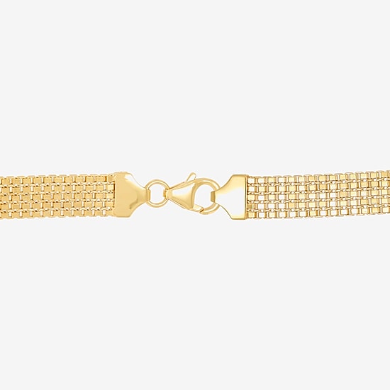 Made in Italy Womens 14K Gold 7.5 Inch Box Chain Bracelet