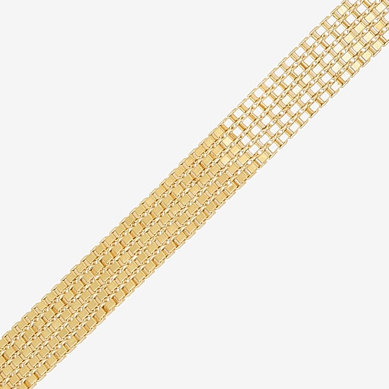 Made in Italy Womens 14K Gold 7.5 Inch Box Chain Bracelet