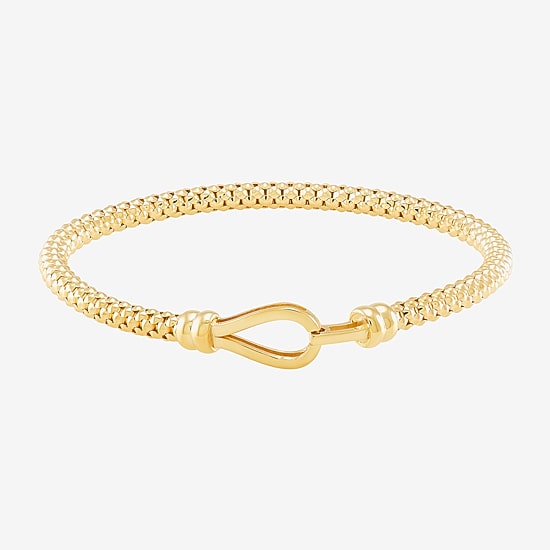 Made in Italy Womens 14K Gold 7 Inch Hollow Fashion Chain Bracelet