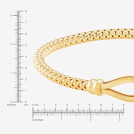 Made in Italy Womens 14K Gold 7 Inch Hollow Fashion Chain Bracelet
