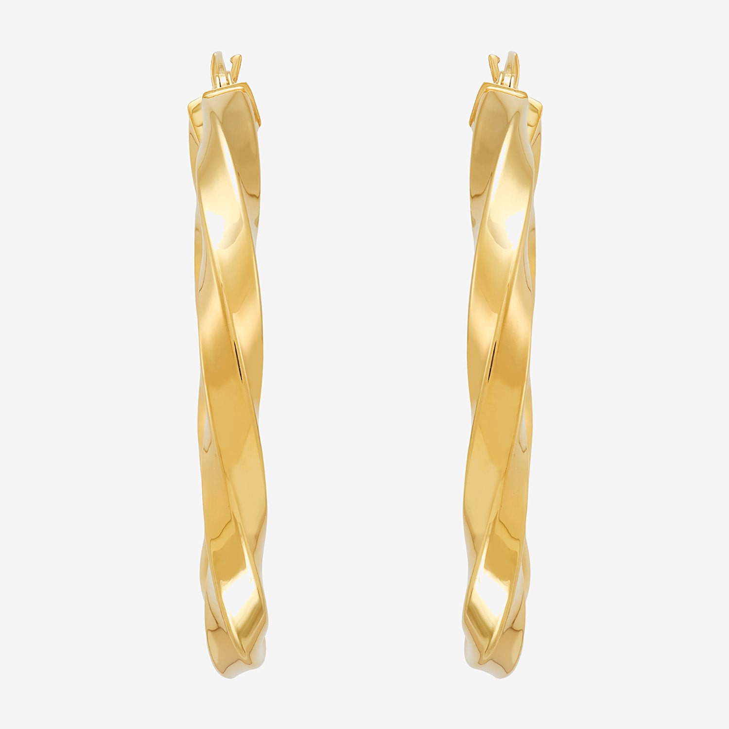 Bonded Brilliance Womens 14K Gold Bonded With Sterling Silver 35mm Hoop Earrings