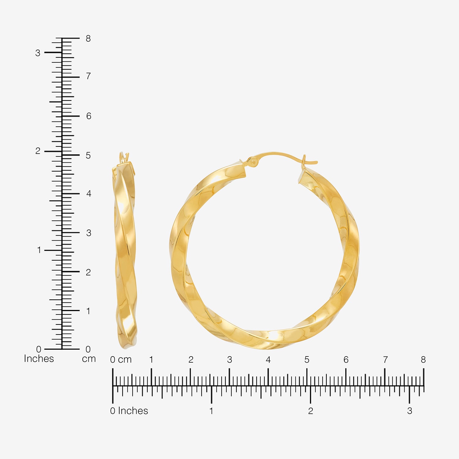 Bonded Brilliance Womens 14K Gold Bonded With Sterling Silver 35mm Hoop Earrings