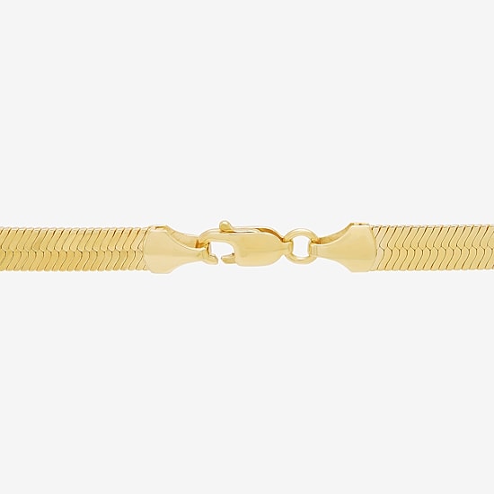 Bonded Brilliance Womens 14K Gold Bonded With Sterling Silver 20 Inch Herringbone Chain Necklace