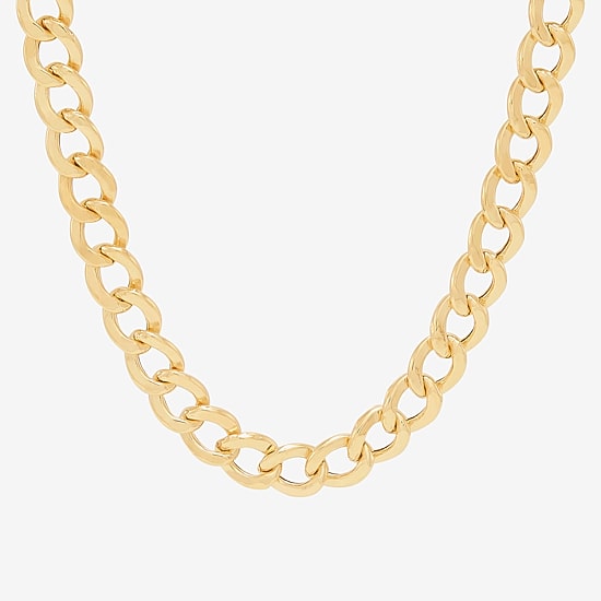 Bonded Brilliance Womens 14K Gold Bonded With Sterling Silver 18 Inch Link Chain Necklace