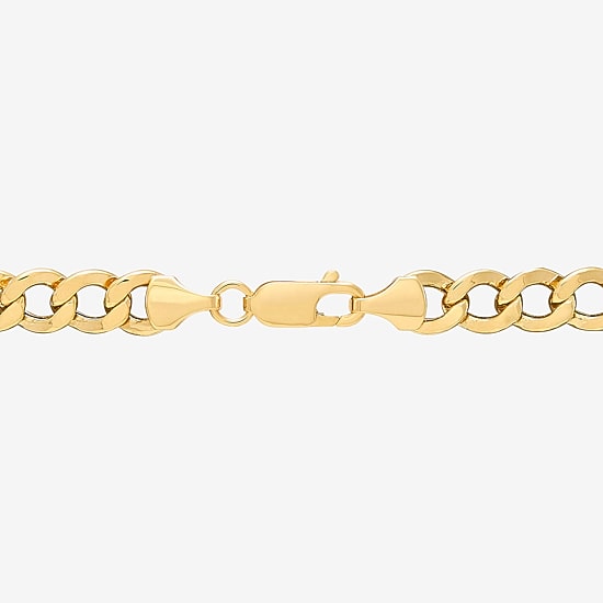 Bonded Brilliance Womens 14K Gold Bonded With Sterling Silver 7.5 Inch Hollow Link Chain Bracelet