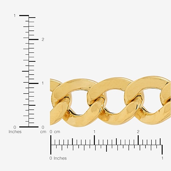 Bonded Brilliance Womens 14K Gold Bonded With Sterling Silver 7.5 Inch Hollow Link Chain Bracelet