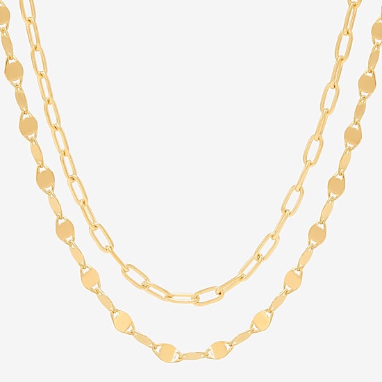 Womens 14K Gold Over Silver 2-pc. Necklace Set