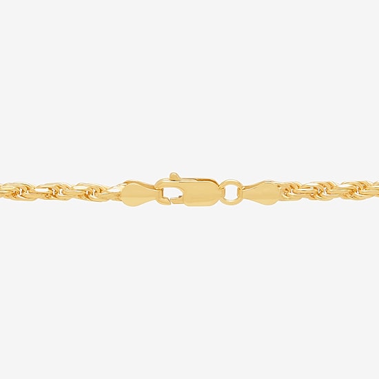 Made in Italy Womens 24K Gold Over Silver 24 Inch Rope Chain Necklace