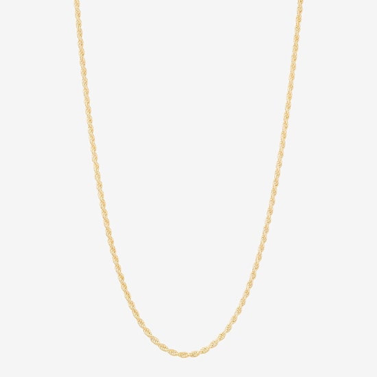 Made in Italy Womens 24K Gold Over Silver 24 Inch Rope Chain Necklace