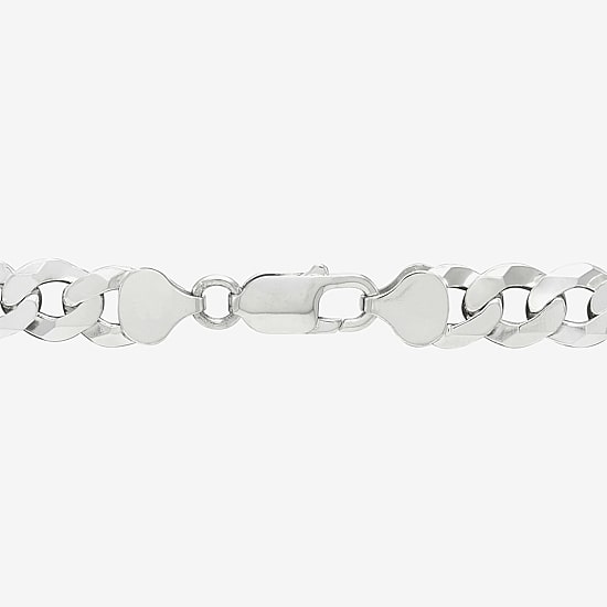 Made in Italy Mens Sterling Silver 9 Inch Solid Curb Chain Bracelet
