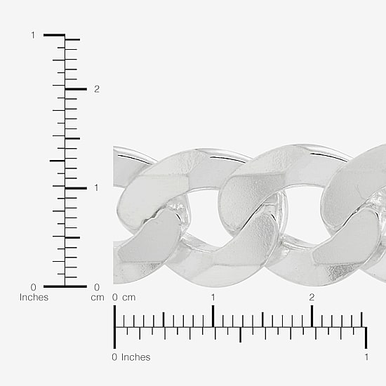 Made in Italy Mens Sterling Silver 9 Inch Solid Curb Chain Bracelet
