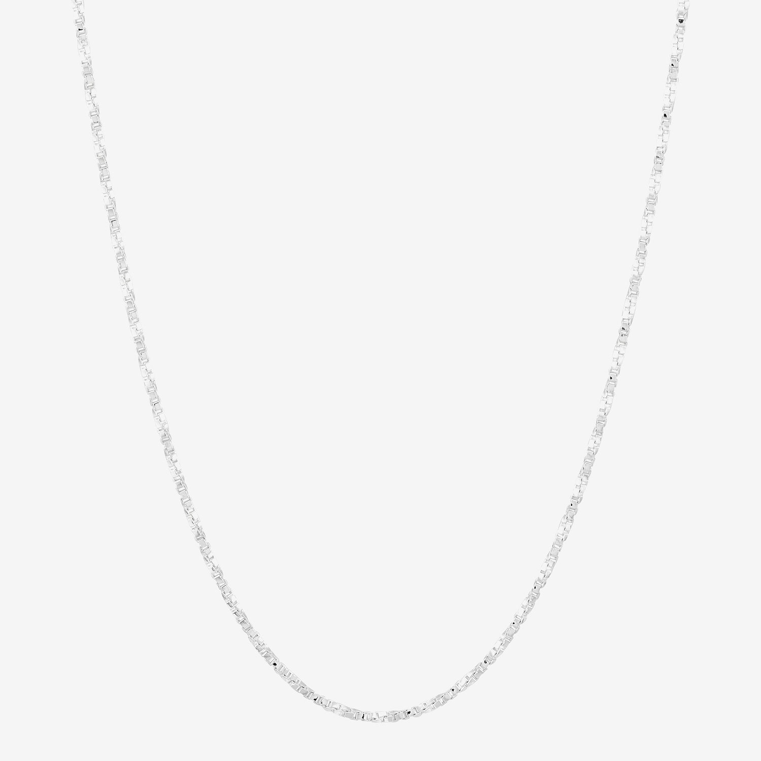Made in Italy Womens Sterling Silver 18 Inch Box Chain Necklace