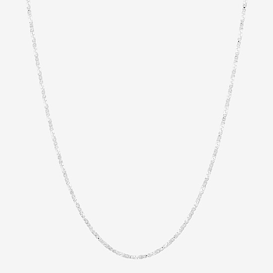 Made in Italy Womens Sterling Silver 18 Inch Box Chain Necklace