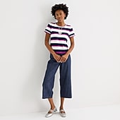 Liz Claiborne Womens Wide Leg Mid Rise Cropped Pant