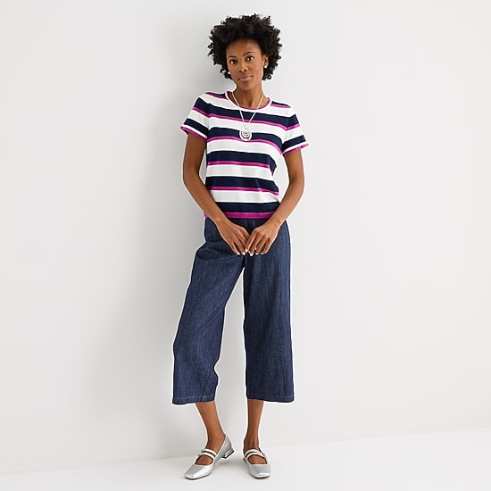 Liz Claiborne Womens Wide Leg Mid Rise Cropped Pant