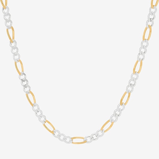 Made in Italy Womens 24K Gold Over Silver 20 Inch Figaro Chain Necklace