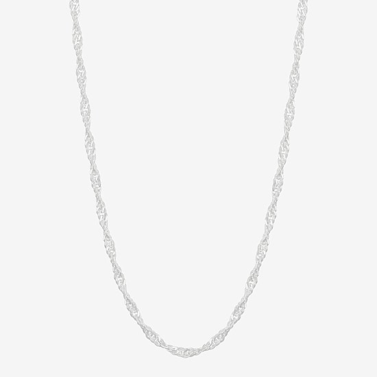 Made in Italy Womens Sterling Silver 22 Inch Singapore Chain Necklace