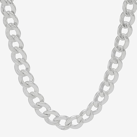 Made in Italy Mens Sterling Silver 24 Inch Curb Chain Necklace