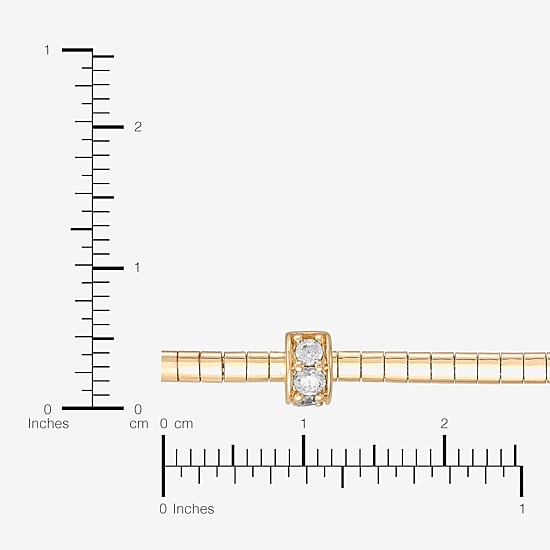(H-I / Si2) Womens 14K Gold Over Silver 7 Inch Solid Omega Chain Bracelet