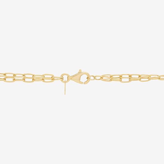 (H-I / Si2) Womens White Diamond 14K Gold Over Silver 16 1/2 Inch Chevron Necklace