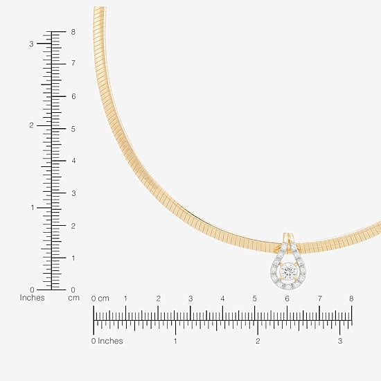 (H-I / Si2) Womens 1/3 CT. T.W. Lab Grown White Diamond 14K Gold Over Silver 17 Inch Pendant Necklace