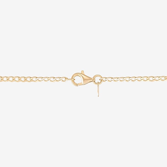 (H-I / Si2) Womens 14K Gold Over Silver 18 Inch Curb Chain Necklace