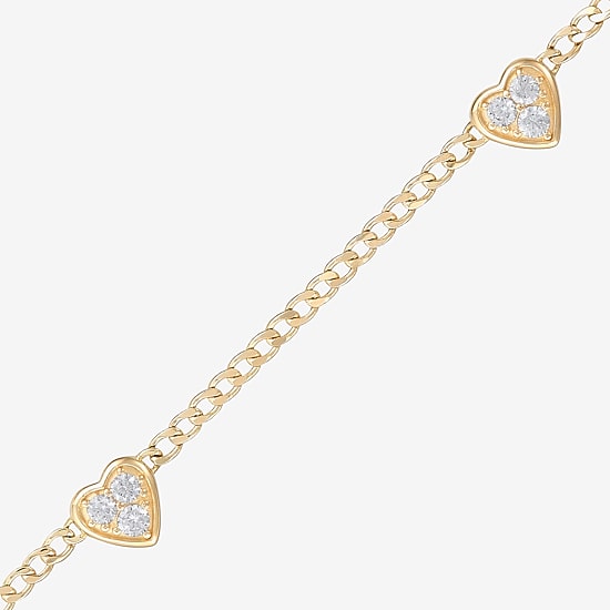 (H-I / Si2) Womens 14K Gold Over Silver 18 Inch Curb Chain Necklace