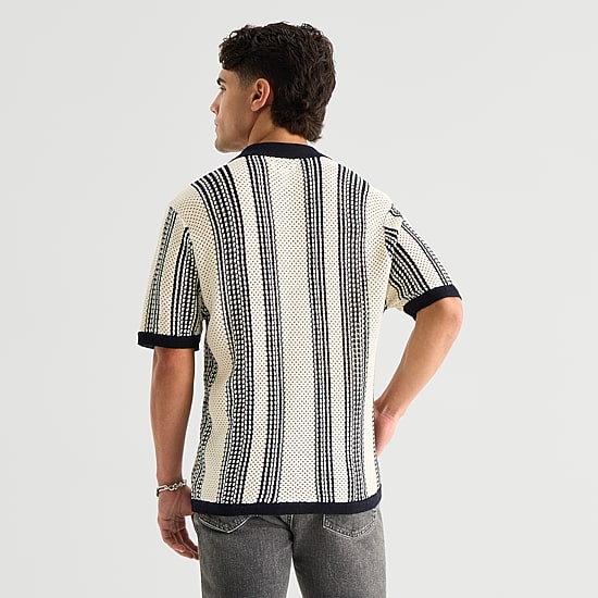 Arizona Mens Short Sleeve Button Polo Sweater