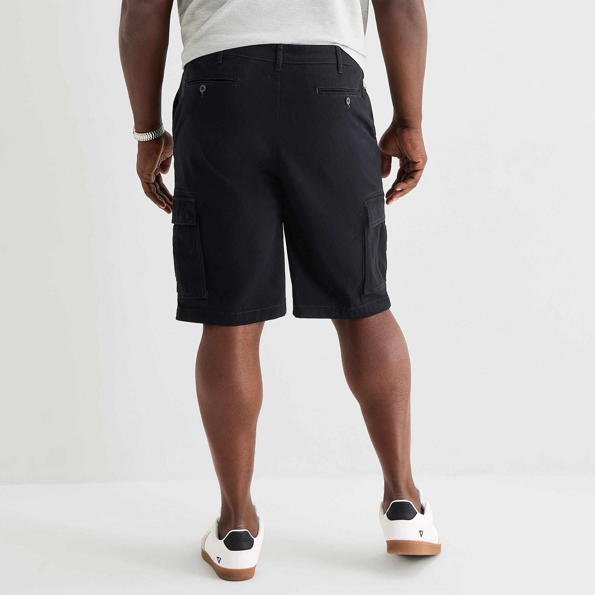 St. John's Bay Comfort Waist 10" & 11" Mens Mid Rise Big and Tall Stretch Fabric Cargo Short
